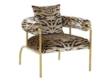 Kola - Gold Zebra Print Accent Chair