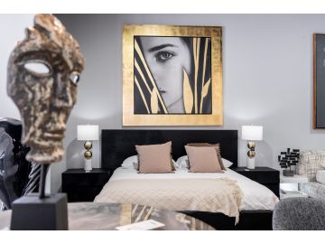 Kubia - Modern Gold 71" x 71" Painting