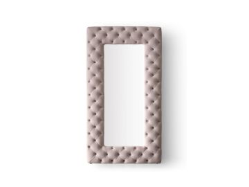 Legend - Transitional Grey Velvet Floor Mirror