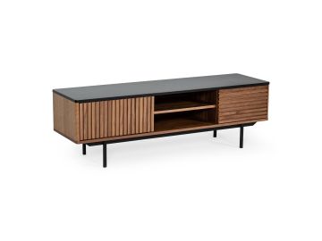 Maggie - Modern Walnut and Grey TV Stand