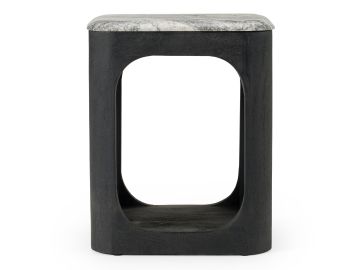 Marco - Modern Black & White Granite End Table