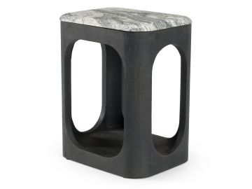 Marco - Modern Black & White Granite End Table