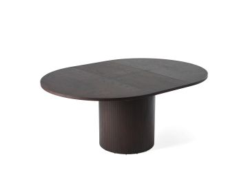 Miami - Modern Brown Round Dining Table with Extension