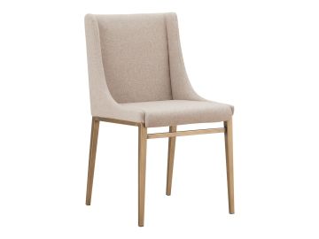 Mimi - Contemporary Beige + Brass Dining Chair (Set of 2)