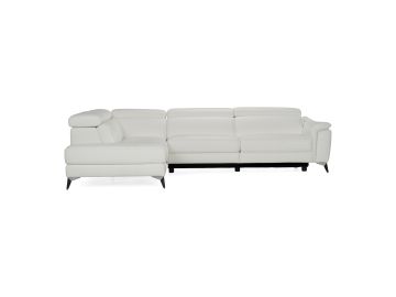 Lamod Italia Monte Carlo - Italian Modern White Leather Left Facing Sectional Sofa