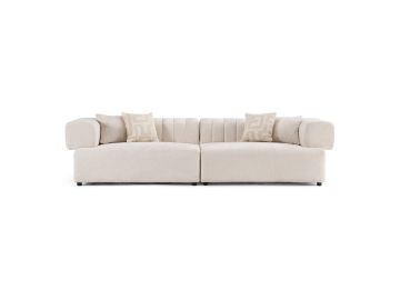 Moreno - Modern Ivory Beige Fabric 4-Seater Sofa