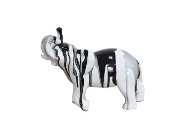 White Multi Colored Elephant Sculpture