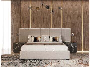 Penrose - Modern Beige Fabric Bed