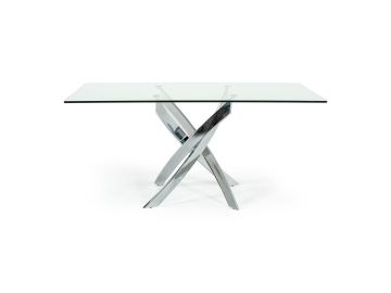 Pyrite Modern Rectangular Glass Dining Table