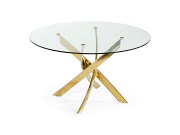Pyrite - Modern Round Glass Dining Table