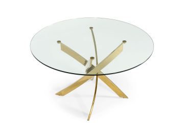 Pyrite - Modern Round Glass Dining Table
