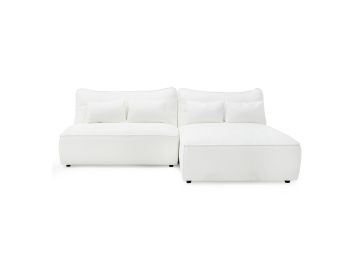 Racine - Modern White Fabric Modular Sectional Sofa