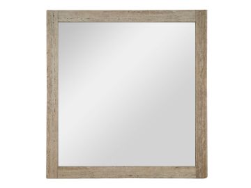 Roma - Modern Faux Travertine + Gold Mirror