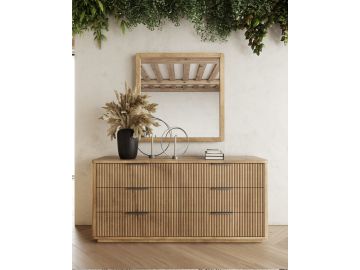 Santa Monica - Modern Natural Oak Square Mirror