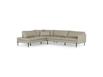 Sherry - Modern Grey Leather Left Facing Sectional Sofa
