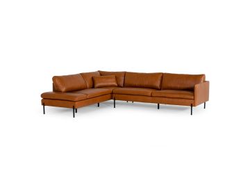 Sherry - Modern Cognac Leather Left Facing Sectional Sofa
