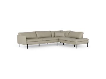 Sherry - Modern Grey Leather Right Facing Sectional Sofa