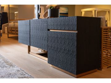 Tasha - Modern Black Ash + Brushed Gold Buffet