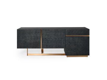 Tasha - Modern Black Ash + Brushed Gold Buffet
