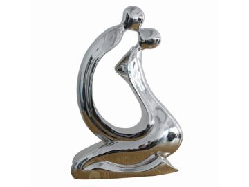 Embrace Modern Silver Sculpture