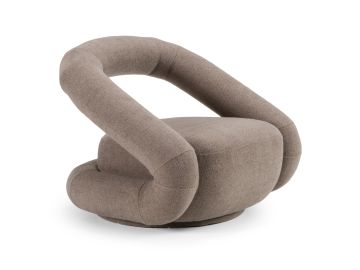 Tony - Modern Brown Fabric Swivel Accent Chair