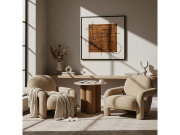 Trevor - Modern Tan Fabric Accent Chair