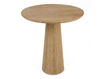 Velma - Modern Travertine Marble Round Dinette Table