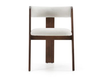 Washington - Modern Off-White Fabric + Brown Oak Dining Chair (Set of 2)