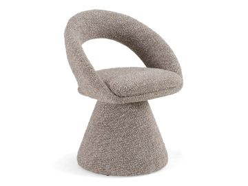 Wiles - Modern Grey Fabric Swivel Dining Chair