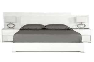 Monza Italian Modern White Bed