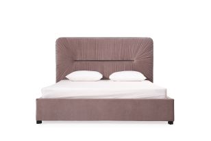 Duke Modern Grey Velvet & Black Gun Chrome Bed