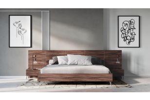 Brooklyn - Italian Modern Walnut Bed