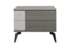 Palermo Italian Modern Faux Concrete & Grey Nightstand