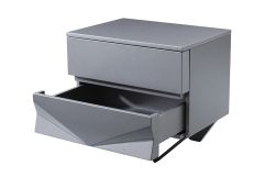 Duke Modern Grey & Black Gun Chrome Nightstand