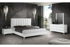 Angela - Italian Modern White Eco Leather Bedroom Set