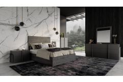 Lucia - Italian Modern Matte Grey / Elm Grey Bedroom Set