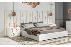 Nixa - Modern White + Gold Bedroom Set