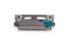 Bronx Italian Modern Faux Concrete & Grey Bed