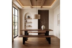 Taylor Modern Live Edge Wood Small 79" Dining Set