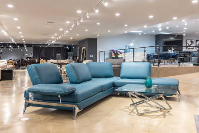 leather sectional sofa blue